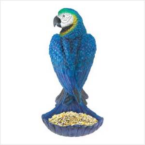 38679 BLUE PAROT BIRD FEEDER