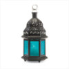37438 Blue Glass Moroccan-Style Lantern