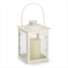 37441: Large Ivory Color Glass Lantern